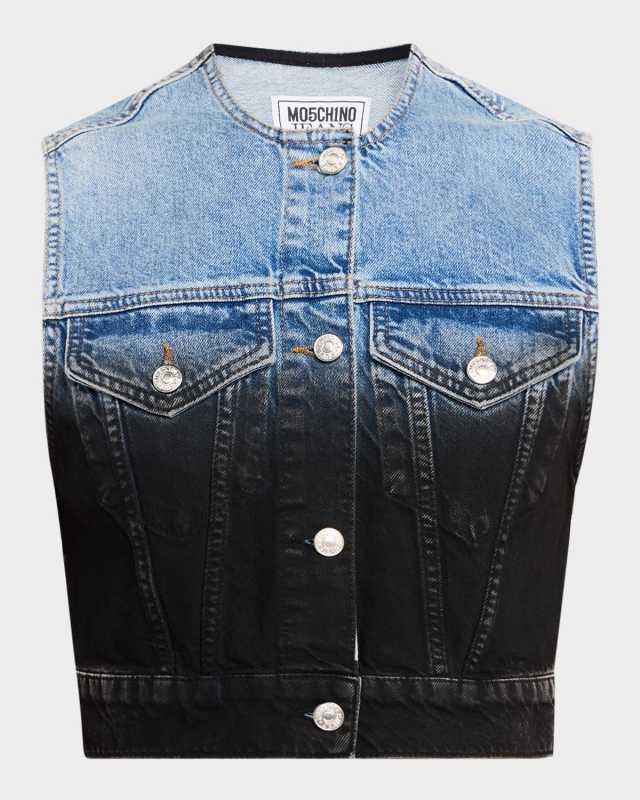 Cropped Denim Shadow Vest